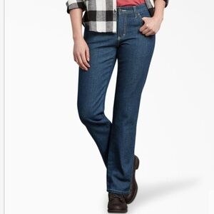 Women’s Dickies Flannel Lined 8 Regular Straight Leg Jeans
